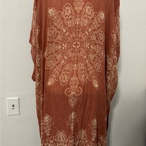 Pink/red/rust Poncho Coverup OSM from Lulus